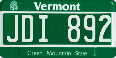 VT license plate JDI892