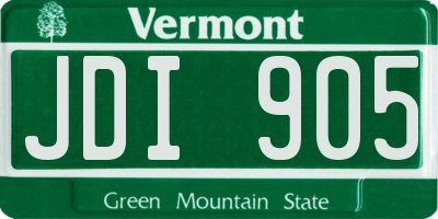 VT license plate JDI905
