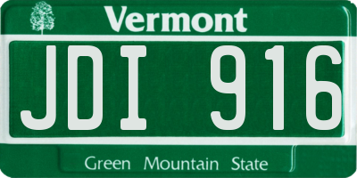 VT license plate JDI916