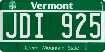 VT license plate JDI925