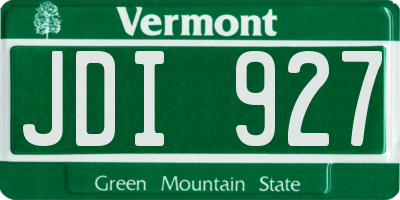 VT license plate JDI927