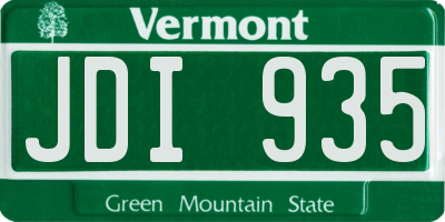 VT license plate JDI935