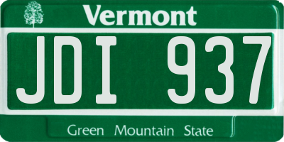 VT license plate JDI937