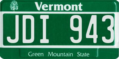 VT license plate JDI943