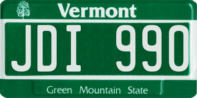VT license plate JDI990