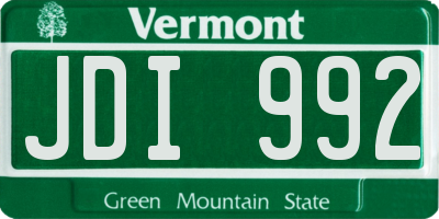 VT license plate JDI992