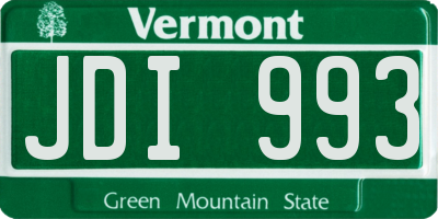VT license plate JDI993
