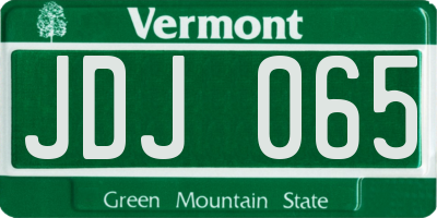 VT license plate JDJ065