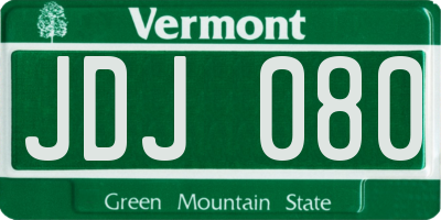 VT license plate JDJ080