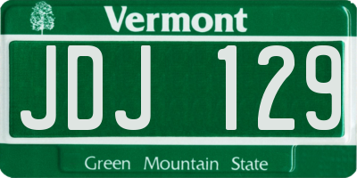 VT license plate JDJ129