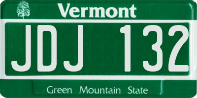 VT license plate JDJ132
