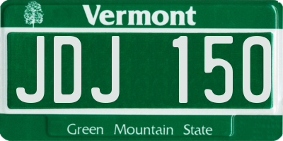 VT license plate JDJ150