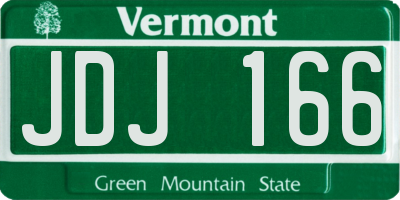 VT license plate JDJ166