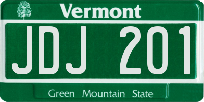 VT license plate JDJ201