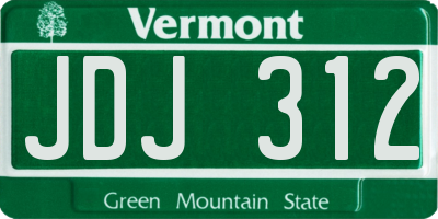 VT license plate JDJ312