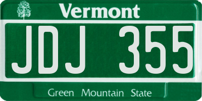 VT license plate JDJ355