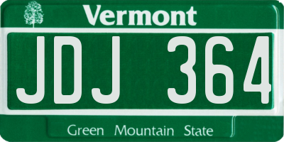 VT license plate JDJ364