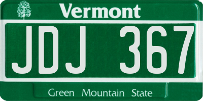VT license plate JDJ367