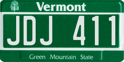 VT license plate JDJ411