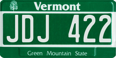 VT license plate JDJ422