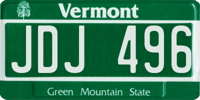 VT license plate JDJ496