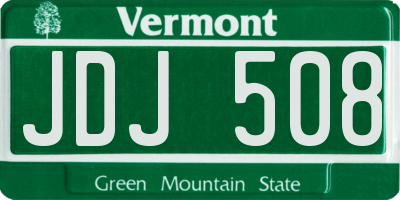 VT license plate JDJ508