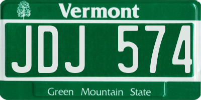 VT license plate JDJ574
