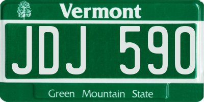 VT license plate JDJ590
