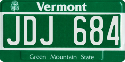 VT license plate JDJ684
