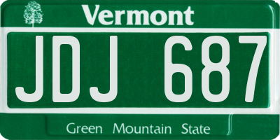 VT license plate JDJ687