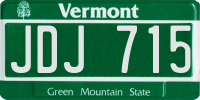 VT license plate JDJ715