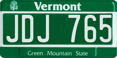 VT license plate JDJ765