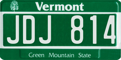 VT license plate JDJ814
