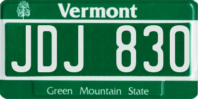 VT license plate JDJ830