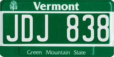 VT license plate JDJ838