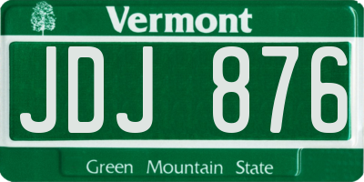VT license plate JDJ876