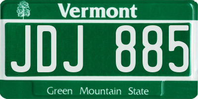VT license plate JDJ885