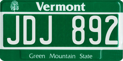 VT license plate JDJ892