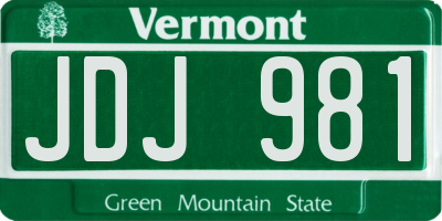 VT license plate JDJ981