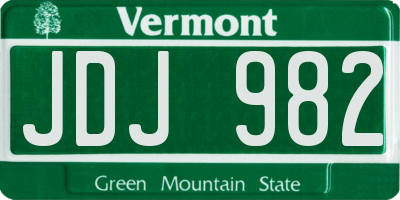 VT license plate JDJ982