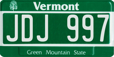 VT license plate JDJ997