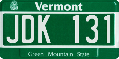 VT license plate JDK131