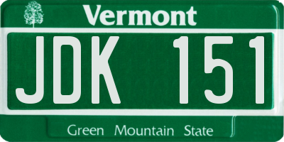 VT license plate JDK151