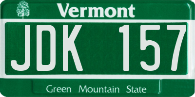 VT license plate JDK157