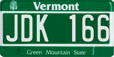 VT license plate JDK166