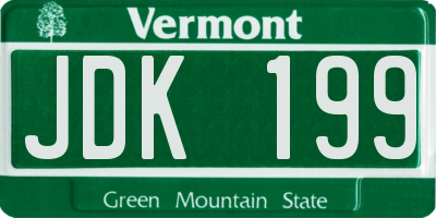 VT license plate JDK199