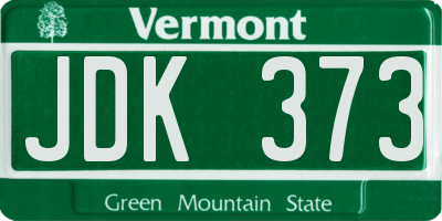 VT license plate JDK373