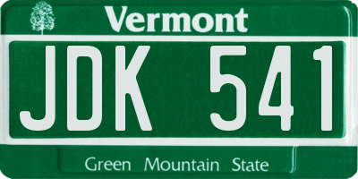 VT license plate JDK541