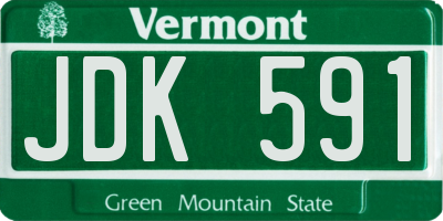 VT license plate JDK591