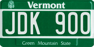 VT license plate JDK900